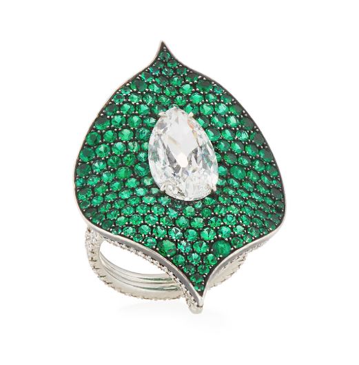 Emerald Diamond Ring #diamonds #whitegold #rings #earrings #white #gold #silver #Chopard #boucheron #lynnban #monicavinader #jewels #black #gemstones #beautiful #gems #beverlyhills #beautiful #shopping #shop #BevHillsMag