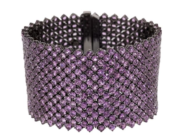 Bayco Pink Sapphire Cuff Diamond Bracelet