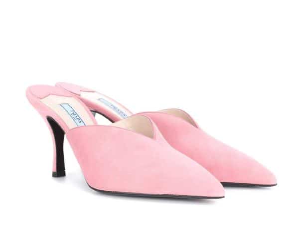 Pink PRADA Mules. BUY NOW!!! #beverlyhillsmagazine #beverlyhills #fashion #style #shop #shopping #shoes #highheels
