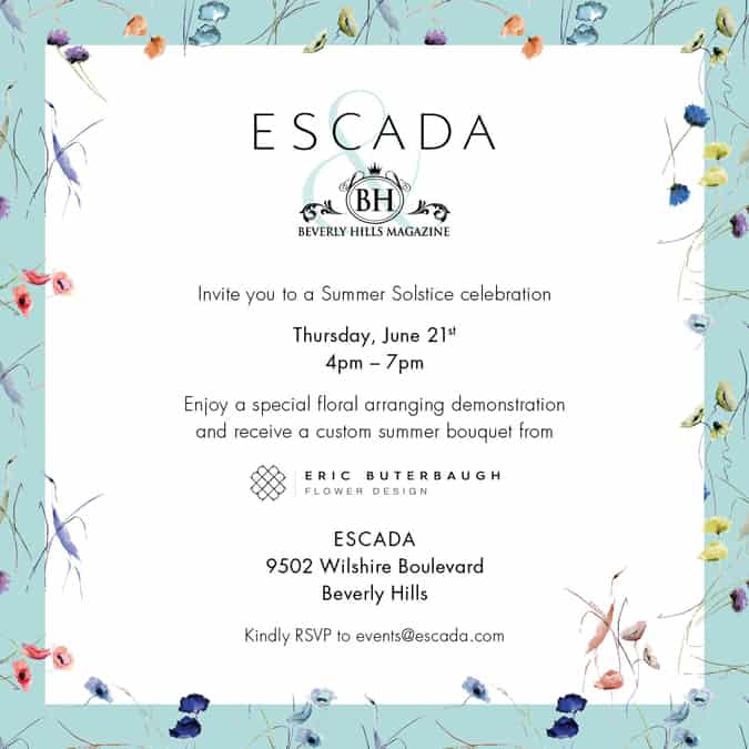 YOU'RE INVITED!!! June 21st #Summer Solstice in #Beverlyhills #fashion #style #party #escada #beverlyhillsmagaizne #bevhillsmag #shopstyle
