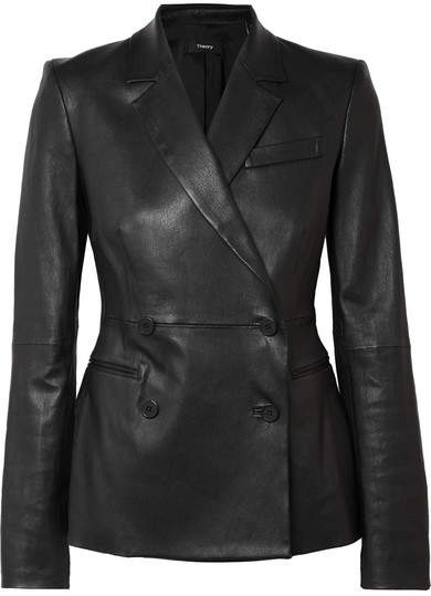 Leather Blazer by Theory. BUY NOW!!! #BevHillsMag #beverlyhillsmagazine #fashion #style #shopping 