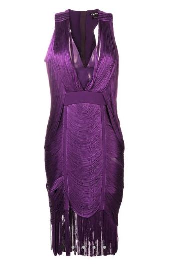 Purple V-Neck Tom Ford Dress With Tassels