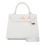 Hermès Special Order (HSS) Kelly Sellier 25 White Verso Epsom Brushed Gold Hardware #fashion #shop #style #bevhillsmag #beverlyhillsmagazine #beverlyhills #Hermes #handbag #bag