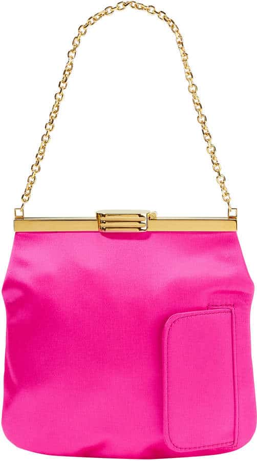 Pink Satin Handbag by Bienen Davies. BUY NOW!!! #BevHillsMag #beverlyhillsmagazine #fashion #style #shopping 