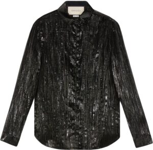 Gucci Metallic Blouse. #Fashion #style #shop #Gucci #blouse #bevhills #beverlyhills #beverlyhillsmagazine