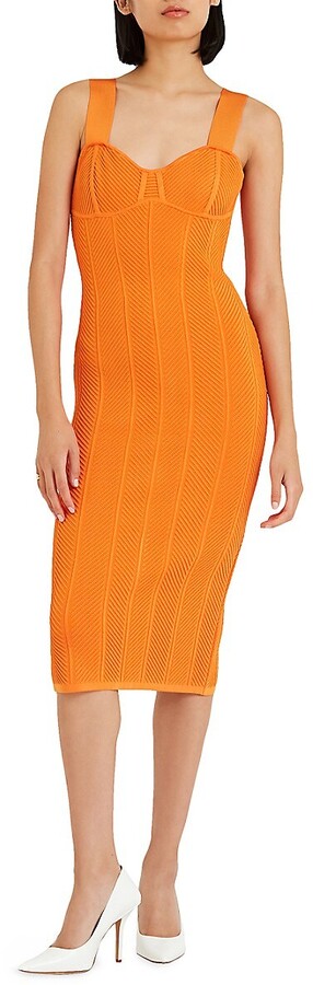 Herve Leger Orange Dress #fashion #style #shop #bevhillsmag #beverlyhillsmagazine #beverlyhills #herveleger #dress